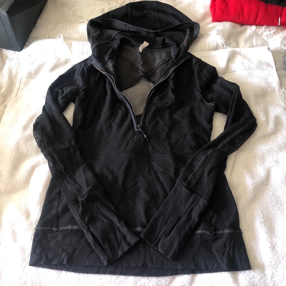 Free People Movement mesh detail hoodie